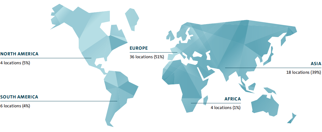 Vehicle production locations of the Volkswagen Group (map)